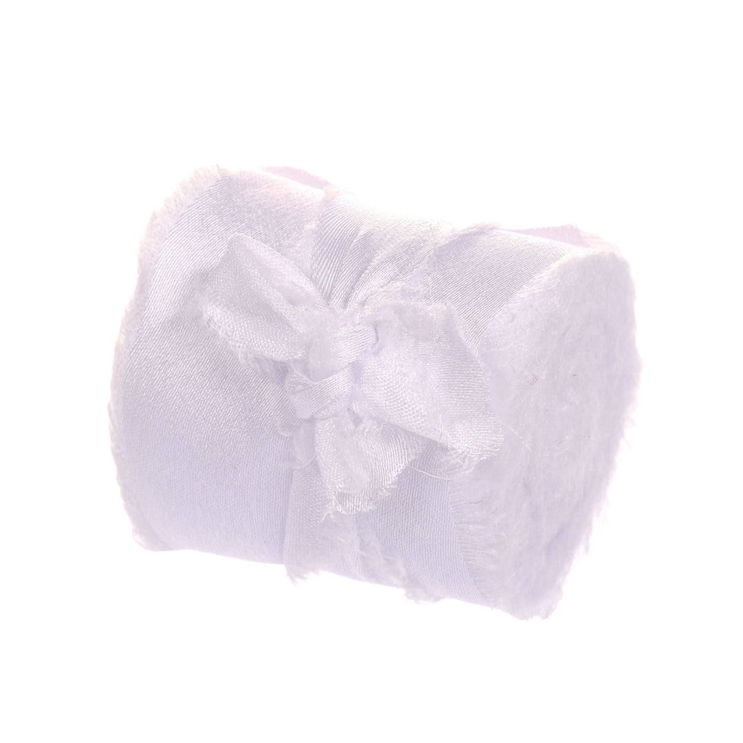 Silk Chiffon Ribbon - White (4cmx4.5m)