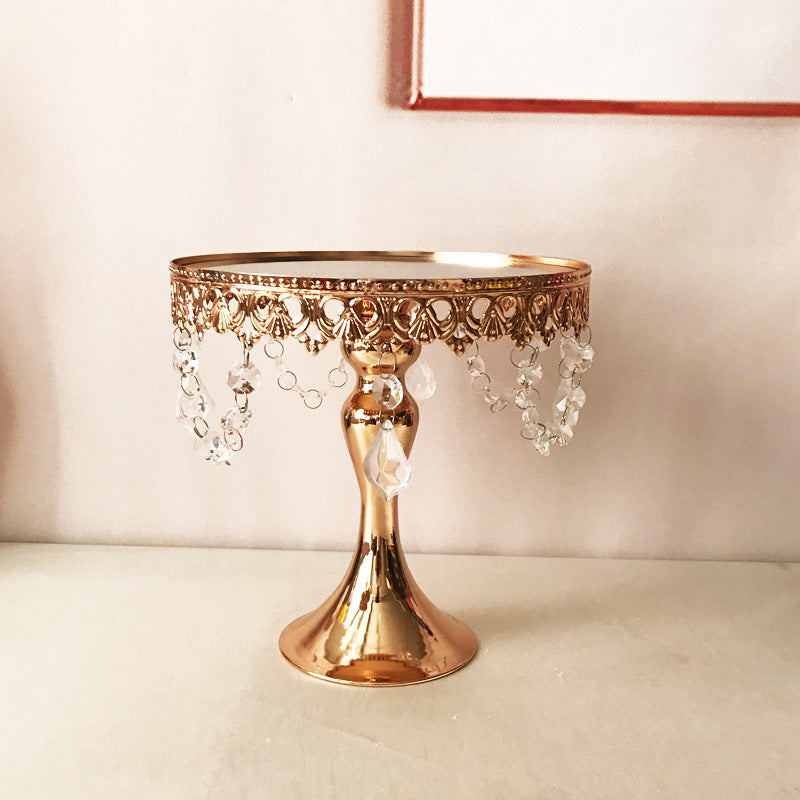 Cake Stand Set - Vintage Bead - Rose Gold (3pc), 20cm wide top x 20cm tall small stand