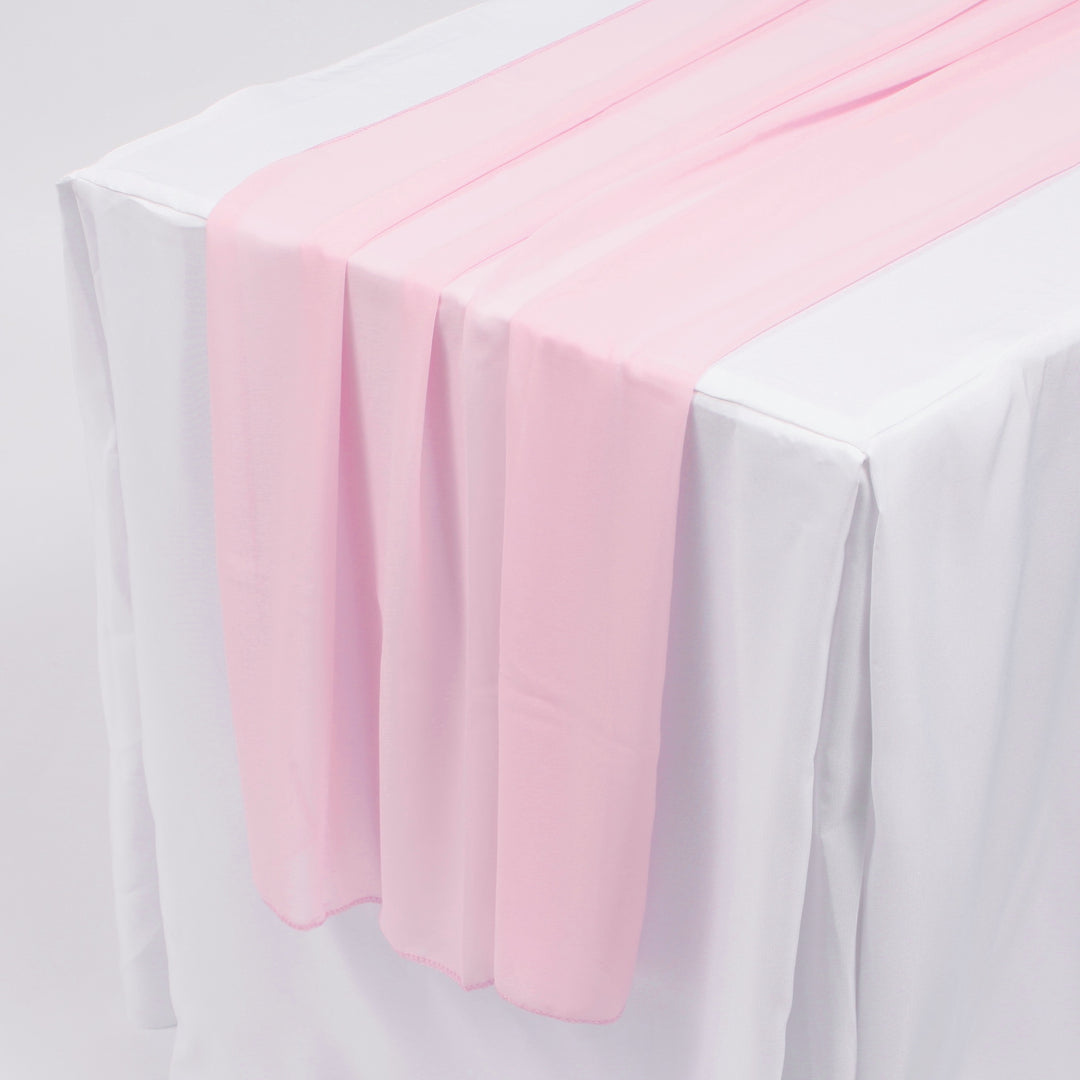 Chiffon Table Runner - Light Pink - 70x300cm