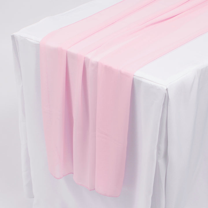 Chiffon Table Runner - Light Pink - 70x300cm