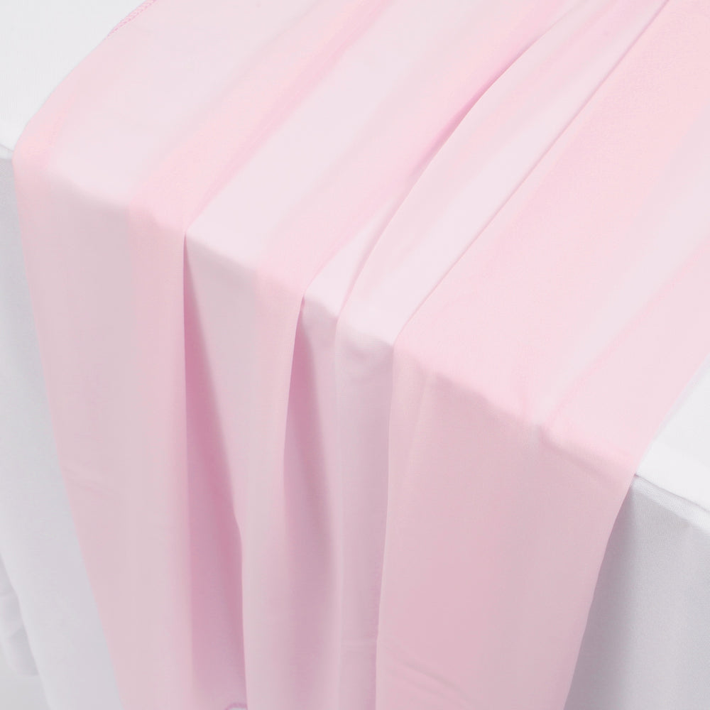 Chiffon Table Runner - Light Pink - 70x300cm, close up