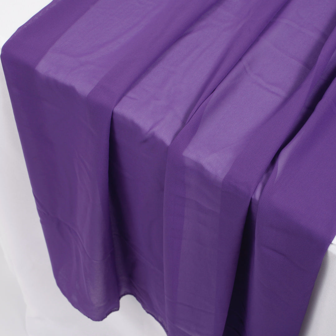 Chiffon Table Runner - Purple - 70x300cm, close up