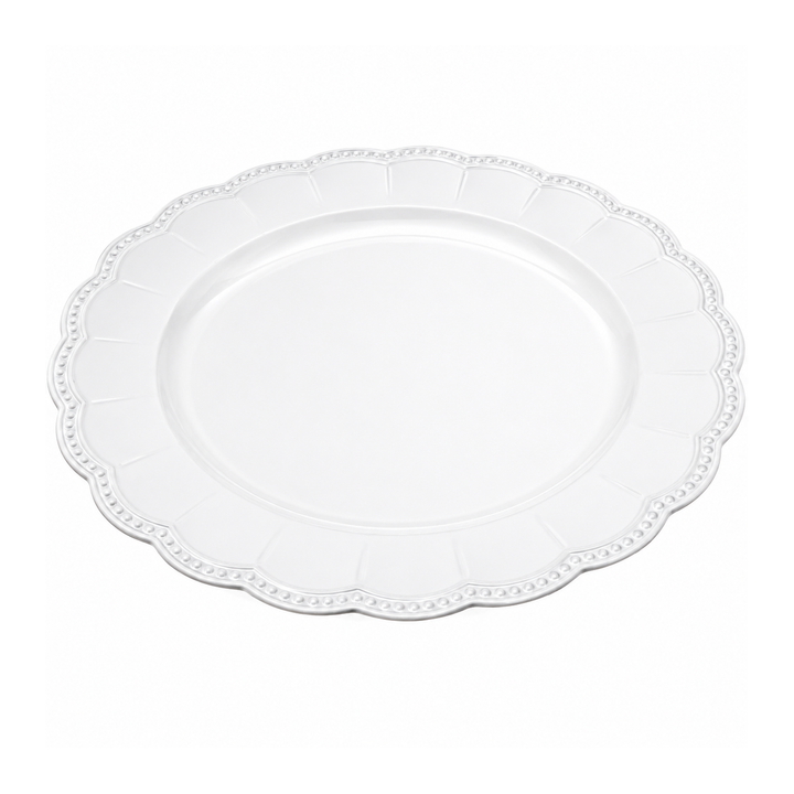 Charger Plate - Scalloped Rim - White