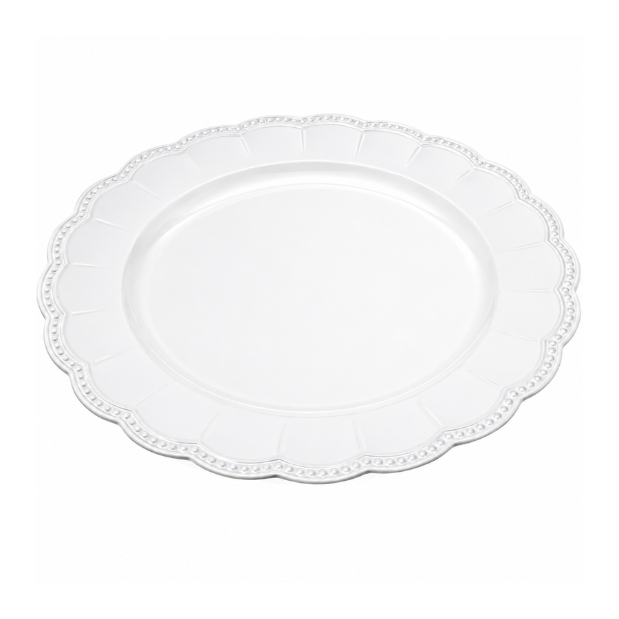 Charger Plate - Scalloped Rim - White