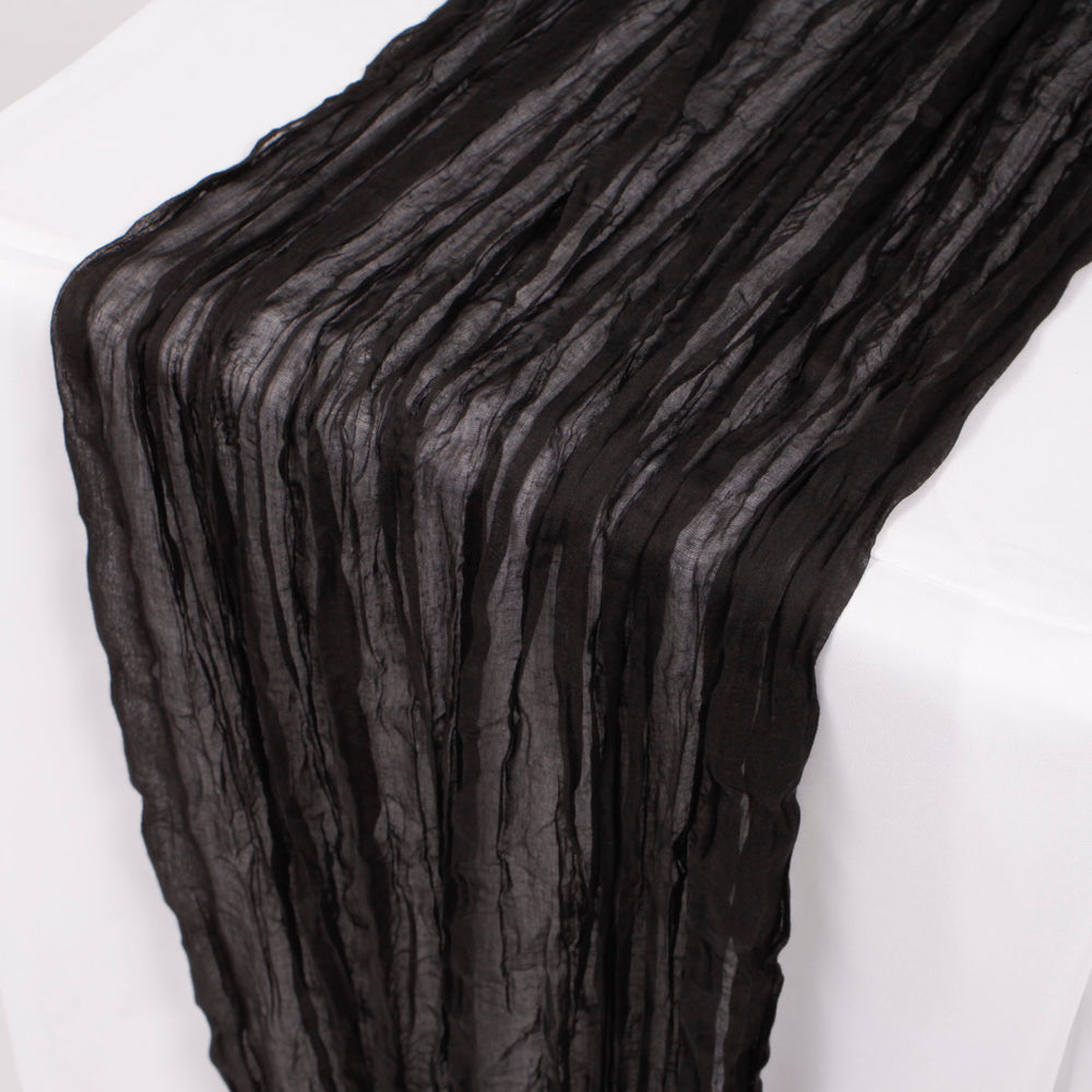 Cheesecloth Table Runner - Black detail