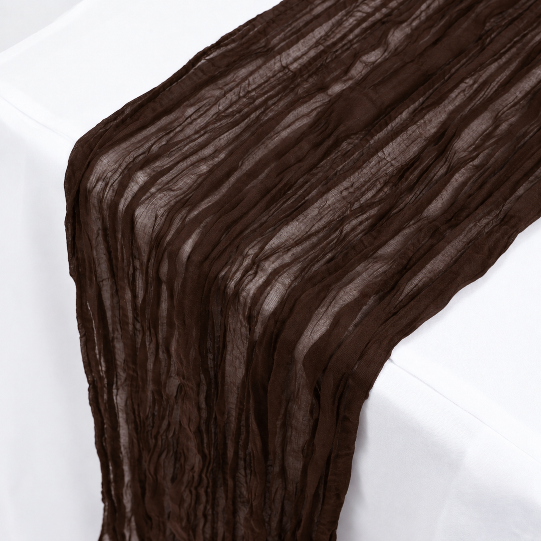 Cheesecloth Table Runner - Chocolate Brown by itself