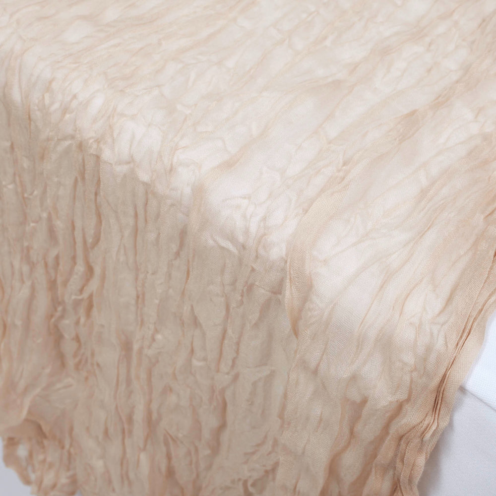 Cheesecloth Table Runner - Latte, close up