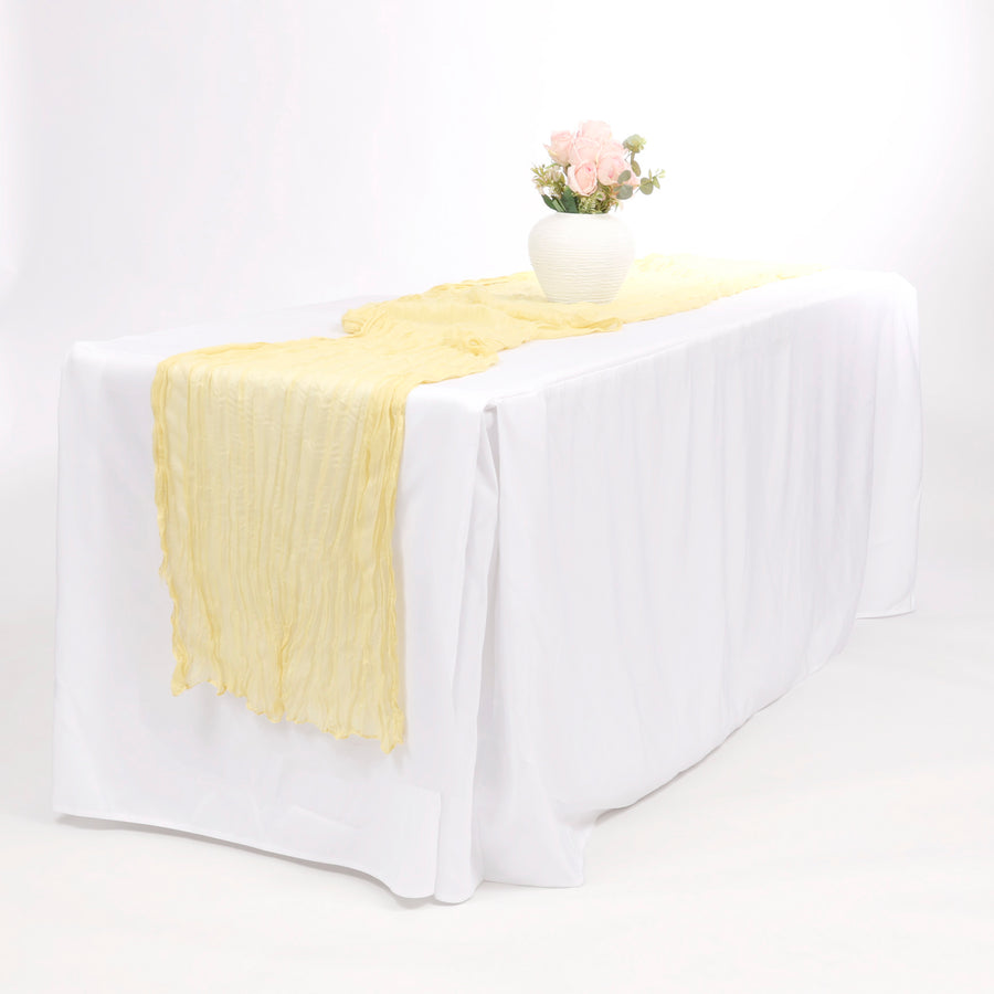 Cheesecloth Table Runner - Pale Yellow