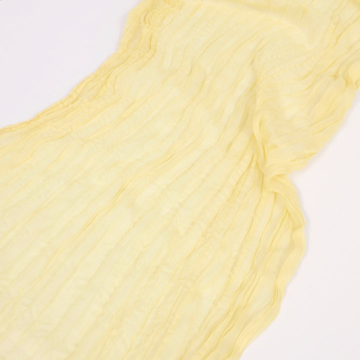 Cheesecloth Table Runner - Pale Yellow close up detail