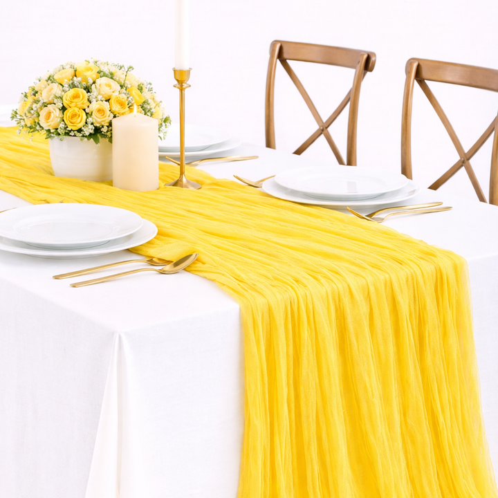 Cheesecloth Table Runner - Yellow