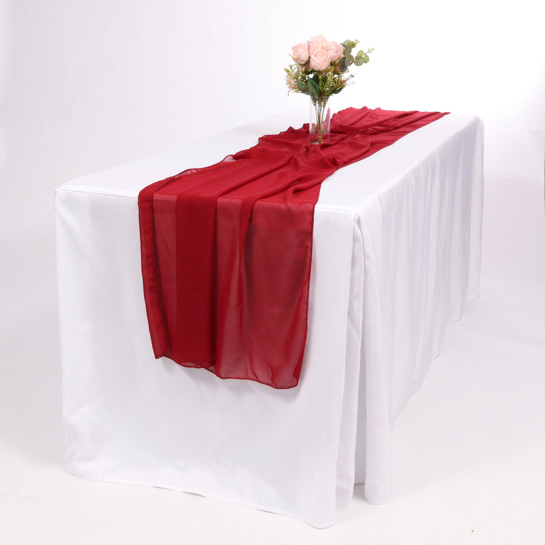 Chiffon Table Runner - Burgundy