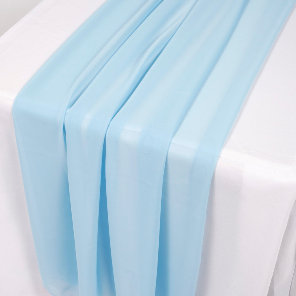 Chiffon Table Runner - Light Blue - 70x300cm detail