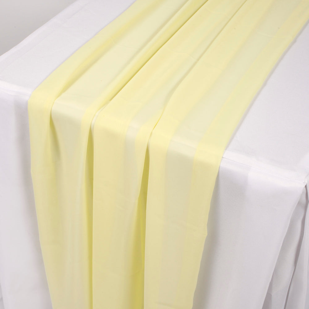 Chiffon Table Runner - Pale Yellow - 70x300cm detail