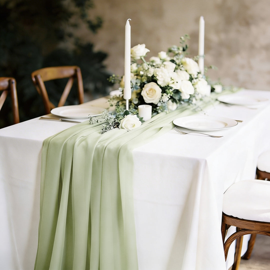 Chiffon Table Runner - Sage