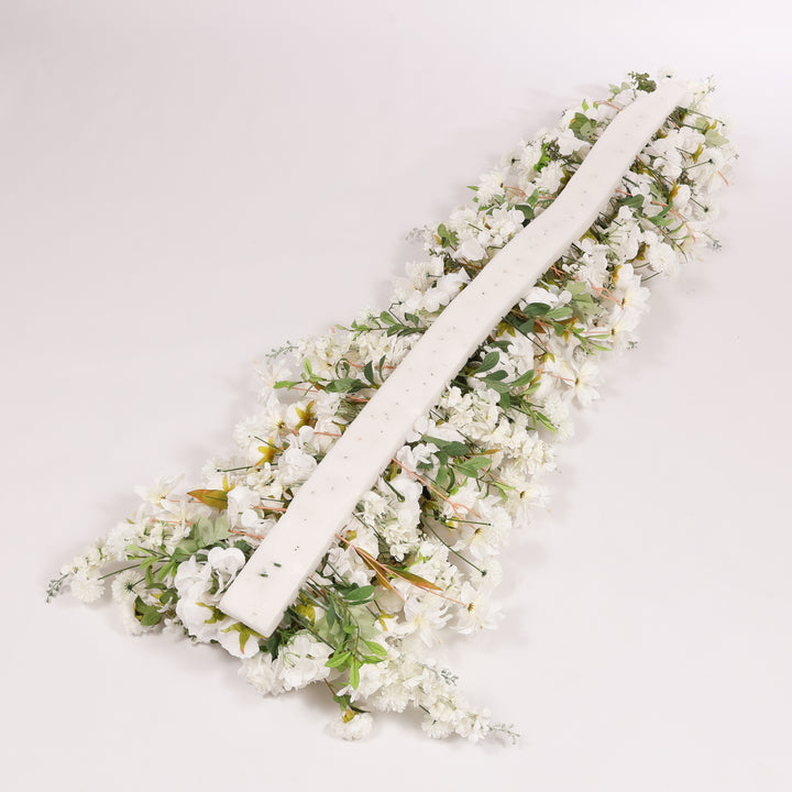 Crescent Arch Flower Panel - White (1.9m) back panel