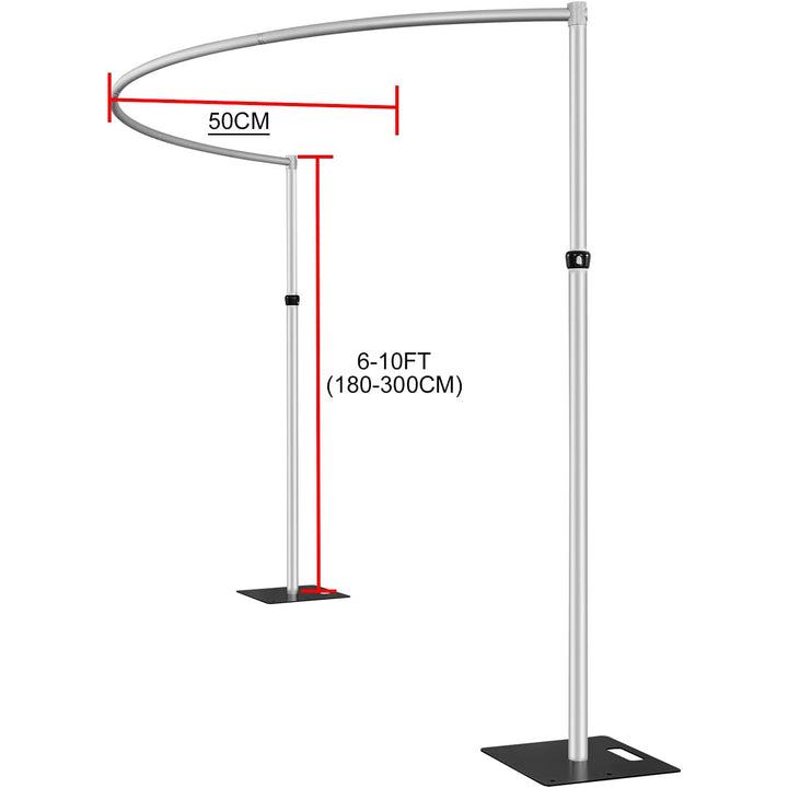Curved Crossbar for Backdrop Stand - Pipe and Drape (3m wide) dimensions