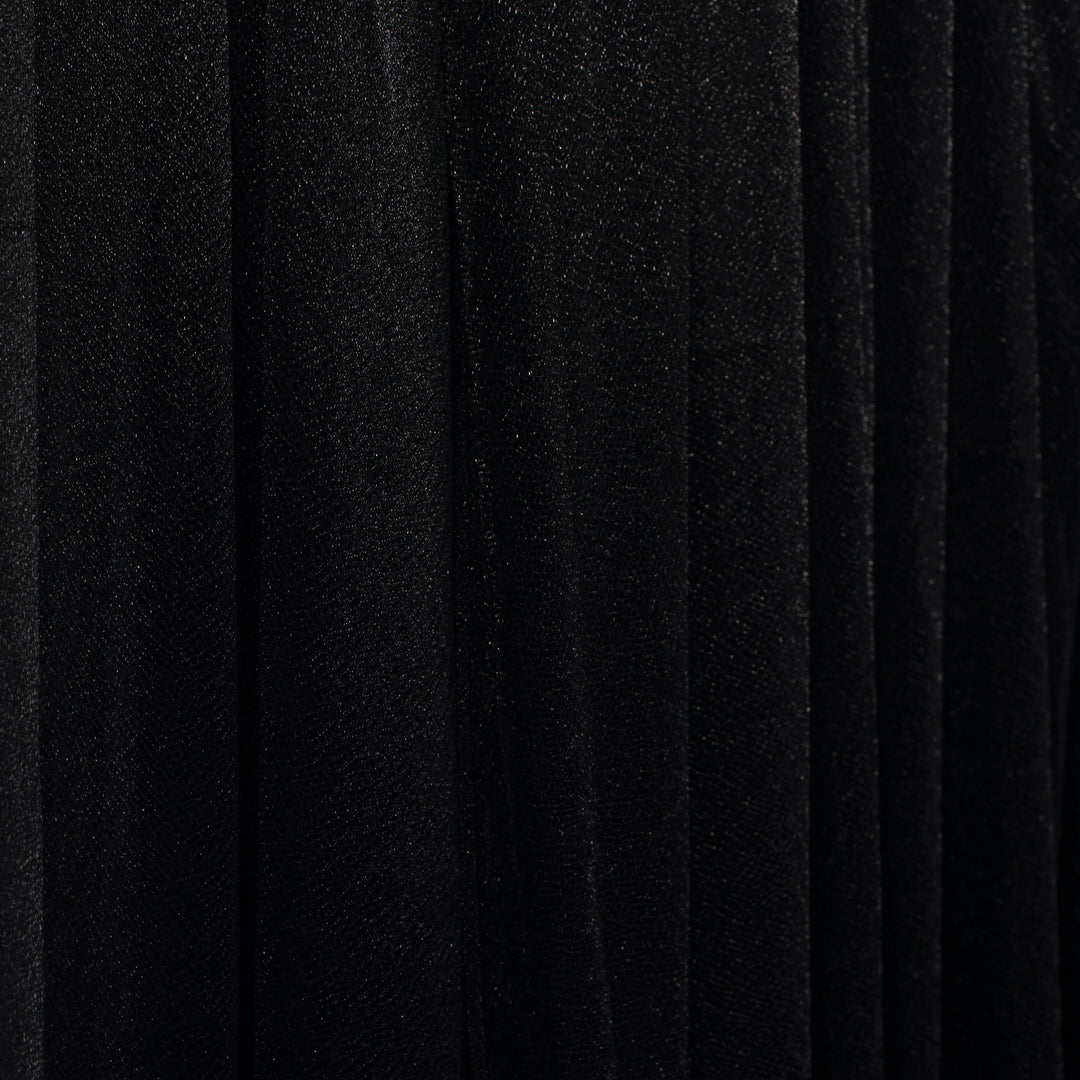 Black Chiffon Fabric 1.5mx25m - (Sheer Stretch Crepe Chiffon), close up of material