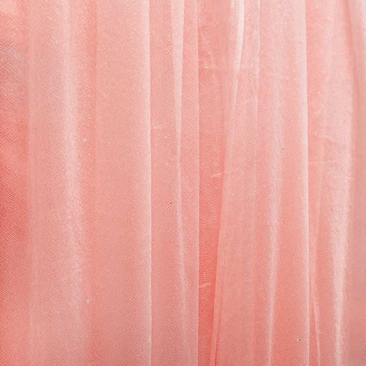 Blush Chiffon Fabric with Glitter 1.5mx25m - (Sheer Stretch Crepe Chiffon), close up