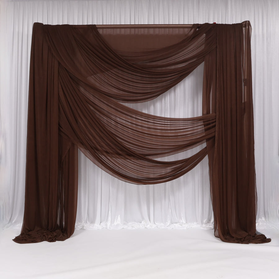 Sheer Stretch Crepe Chiffon Fabric - Chocolate Brown (1.6x28m)
