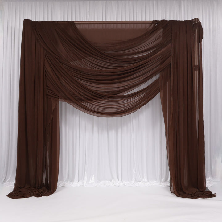 Sheer Stretch Crepe Chiffon Fabric - Chocolate Brown (1.6x28m) style 2