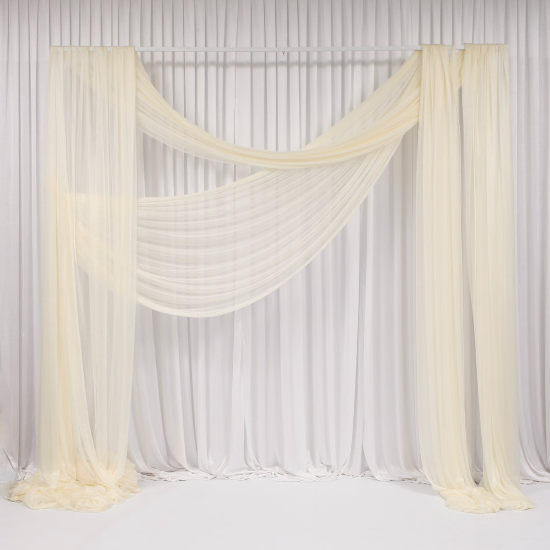 Ivory Chiffon Fabric 1.5mx25m - (Sheer Stretch Crepe Chiffon)