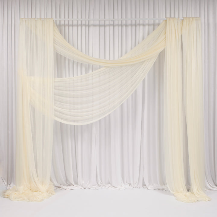 Ivory Chiffon Fabric 1.5mx25m - (Sheer Stretch Crepe Chiffon)