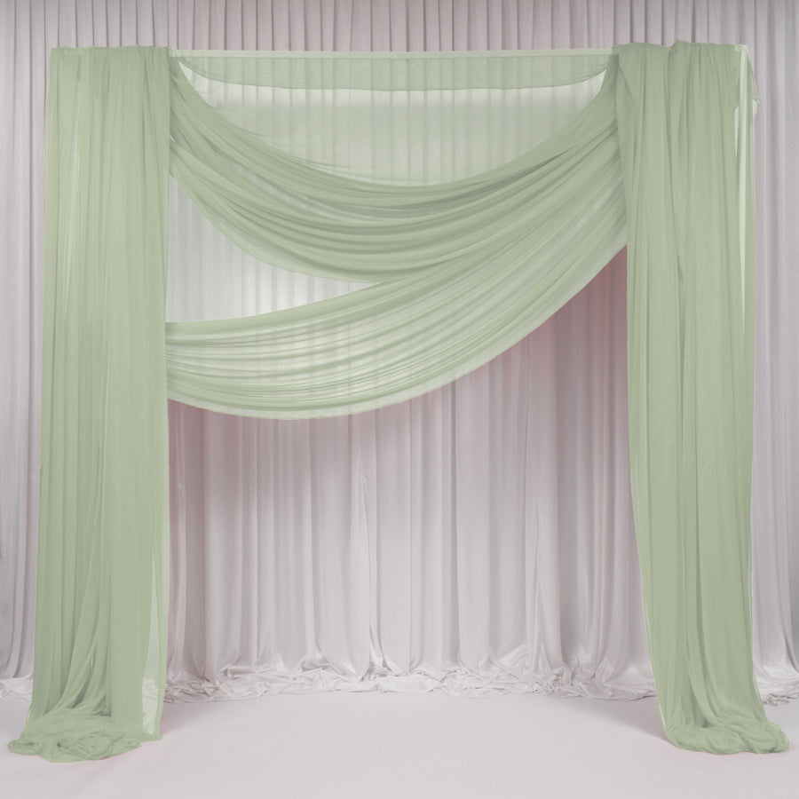 Sage Chiffon Fabric 1.6mx28m - (Sheer Stretch Crepe Chiffon)