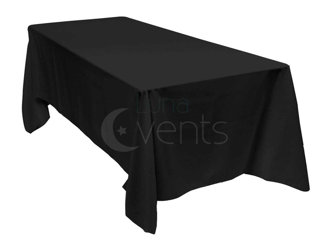 Black Rectangle Tablecloth (220x330cm) - Spun Polyester