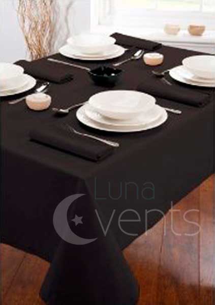 Black Rectangle Tablecloth (220x330cm) - Spun Polyester