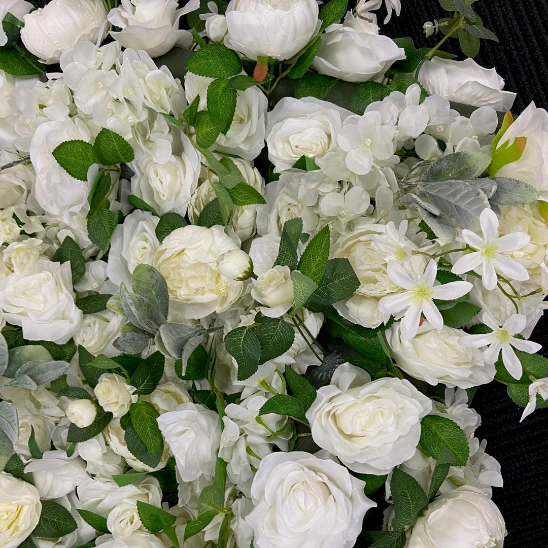 3D Flower Wall Backdrop Curtain - White (3x3m ROLL UP)