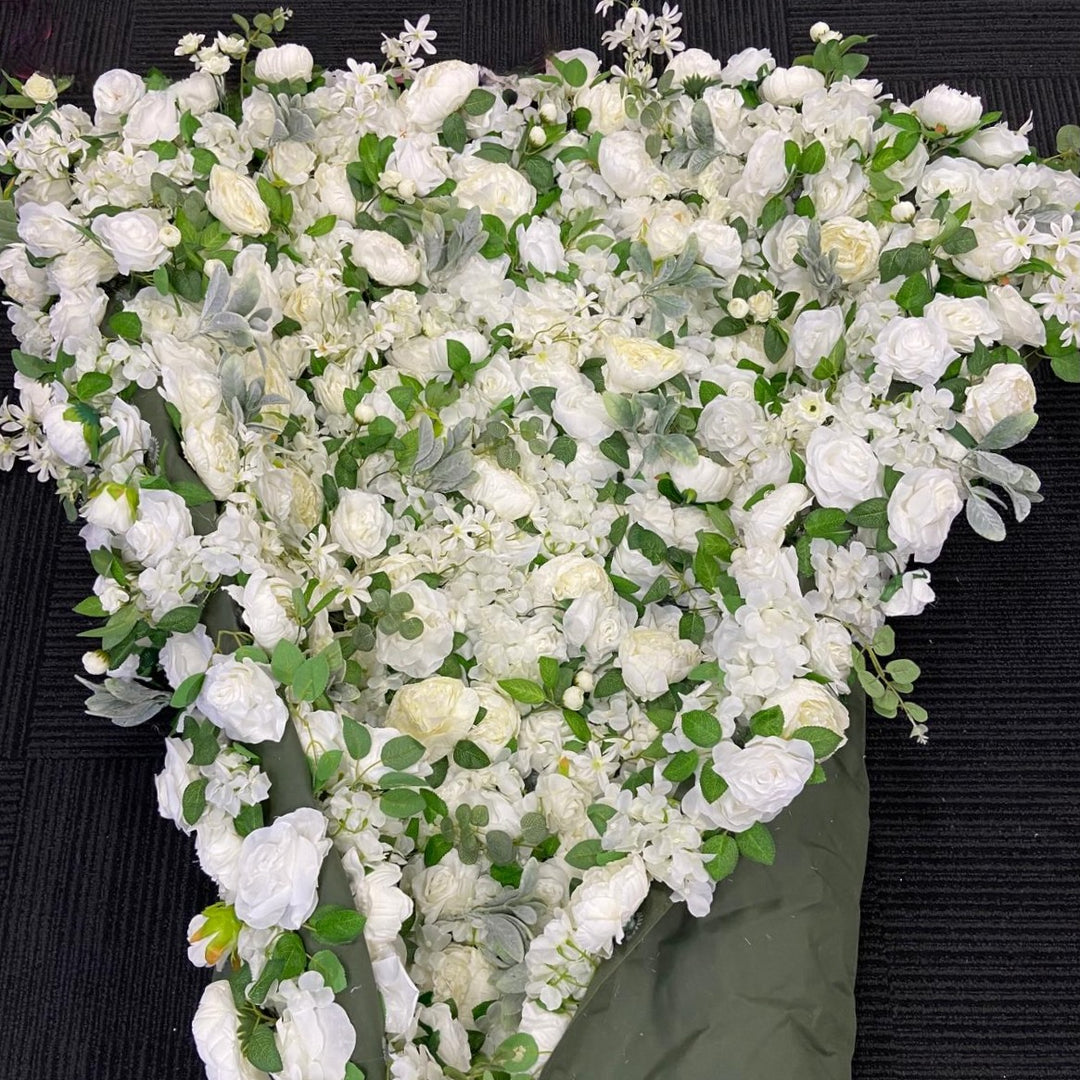 3D Flower Wall Backdrop Curtain - White (3x3m ROLL UP)