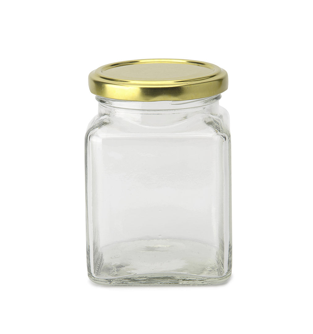 Glass Jars with Gold Metal Lids (5.5cm x 7.5cm)