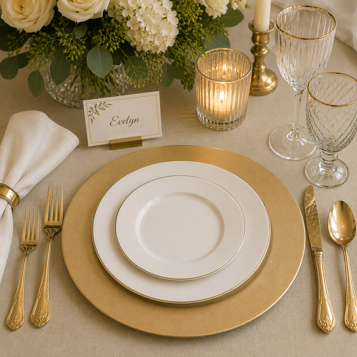 Glitter Charger Plate Set - Gold (33cm) ambient setting