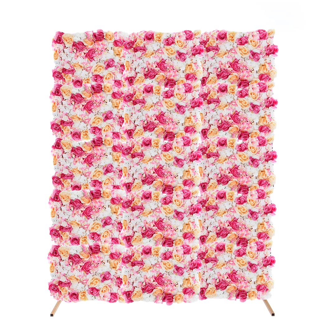 Pink & White Flower Wall + White Mesh Frame Freestanding COMBO - (2m x 1.8m) *BEST VALUE*