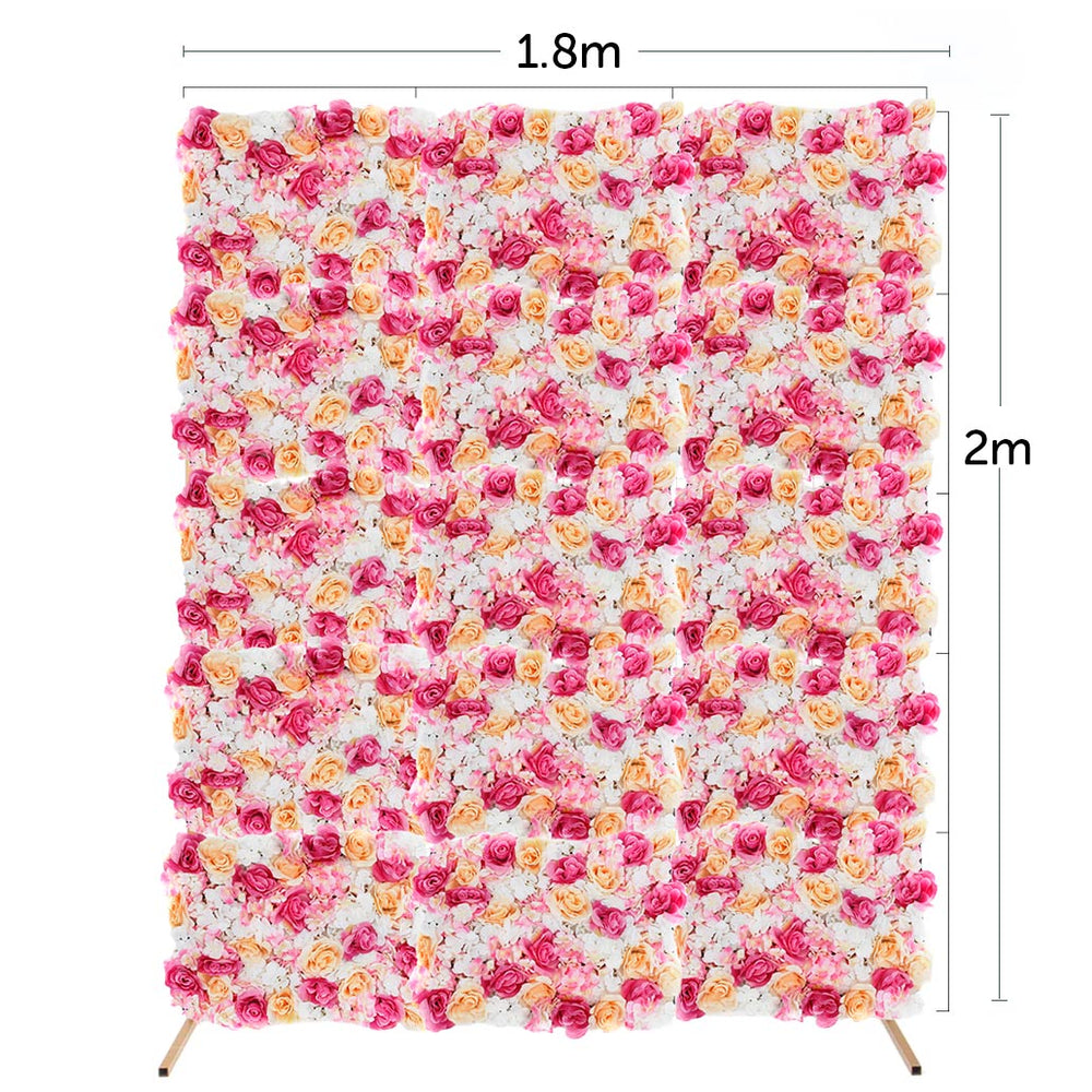 Flower wall combo measurements 1.8m wide by 2m high uses 15 flower panels,