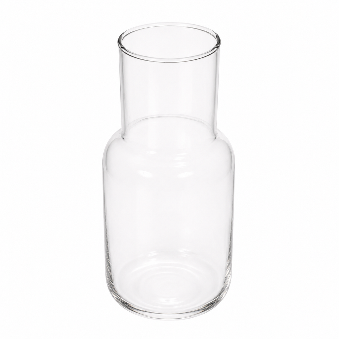 Glass Bottle Vase - Clear (9x21cm) Top View