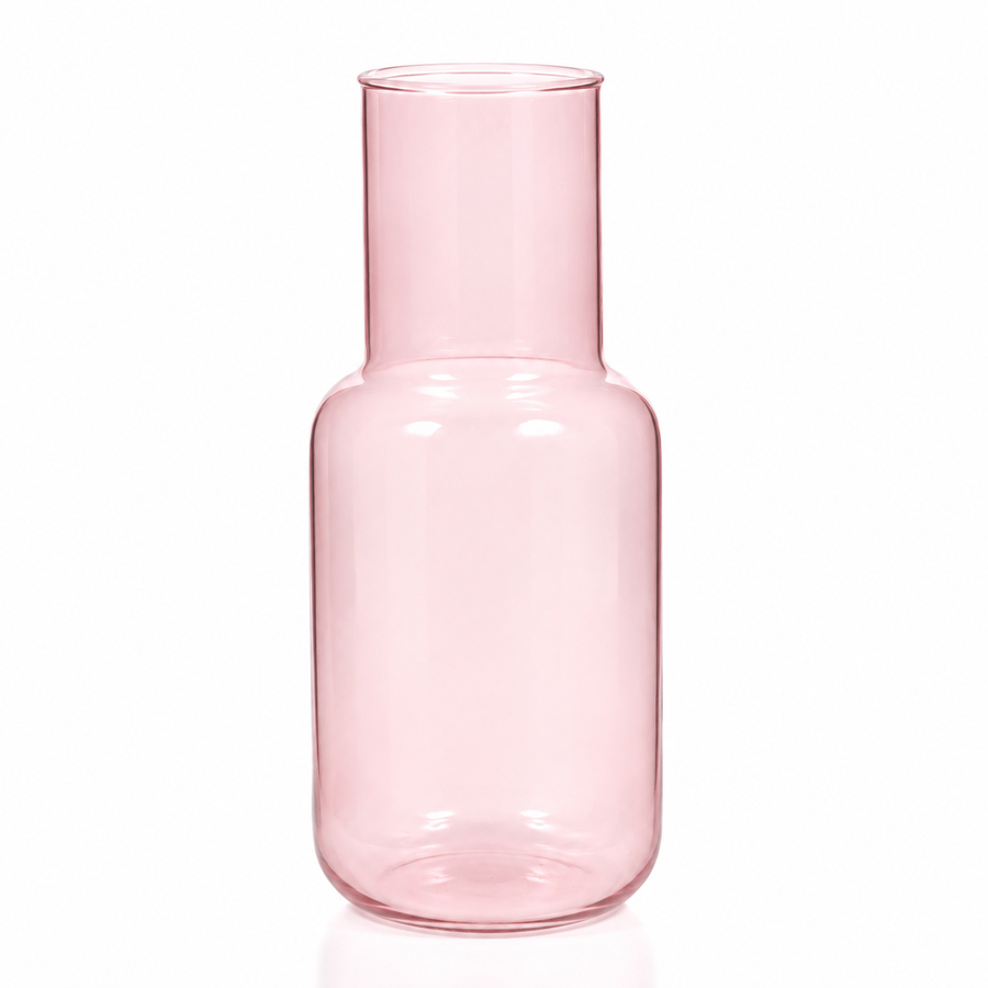 Glass Bottle Vase - Pink (9x21cm)