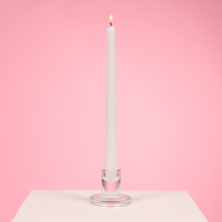Glass Taper Candle Holder - Modern Disc (Style 4) with candle