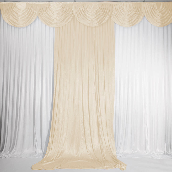 Ivory Ice Silk Satin Backdrop Convertible Panels 1mx3m with swag