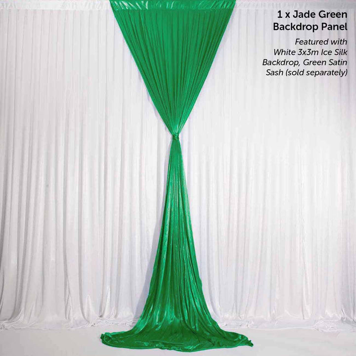 Ice Silk Satin Convertible Backdrop Panel - Dark Green (1x3m) tied