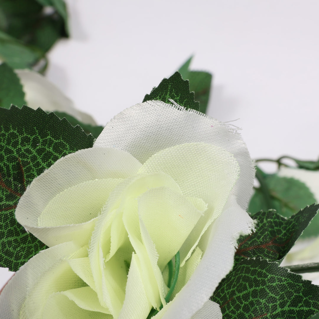 CLEARANCE Rose Artificial Flower Vine - 6cm Head - White (2.2m)