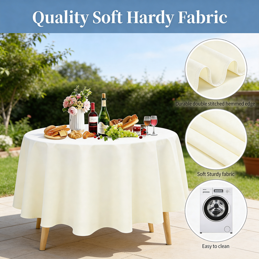 Round Tablecloth - Ivory (300cm) quality