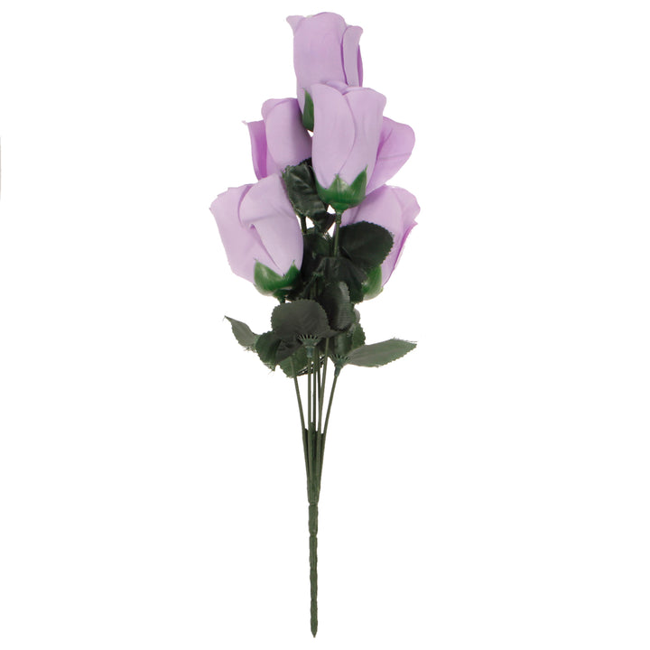 Artificial Silk Premium Rose Bud Bouquet - Lavender