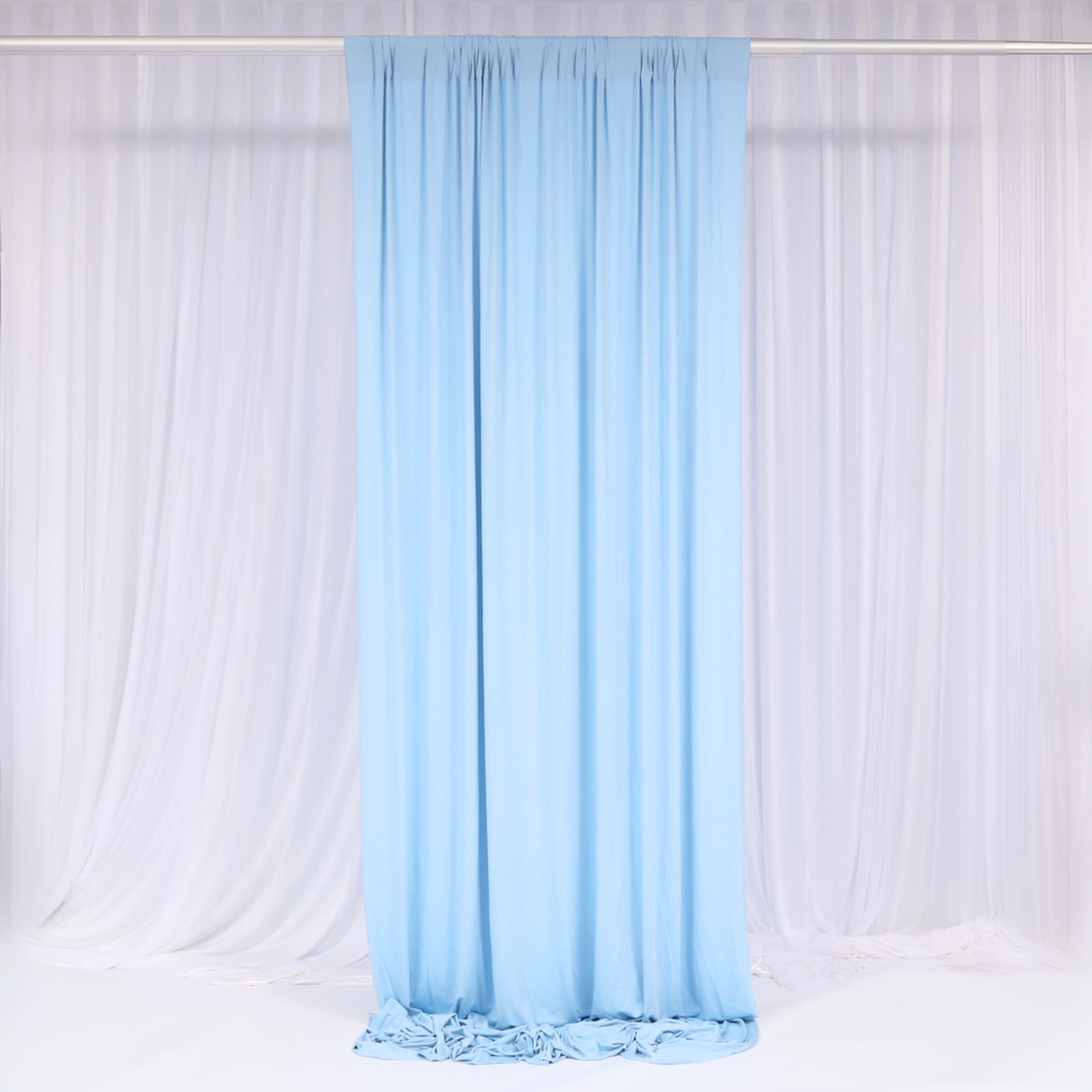 Lycra Backdrop Convertible Panels - Light Blue (1.6x3m), single panel gathered at top