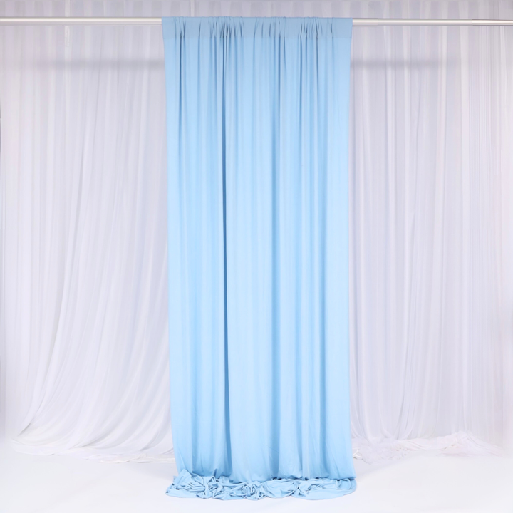 Lycra Backdrop Convertible Panels - Light Blue (1.6x3m), single panel gathered at top