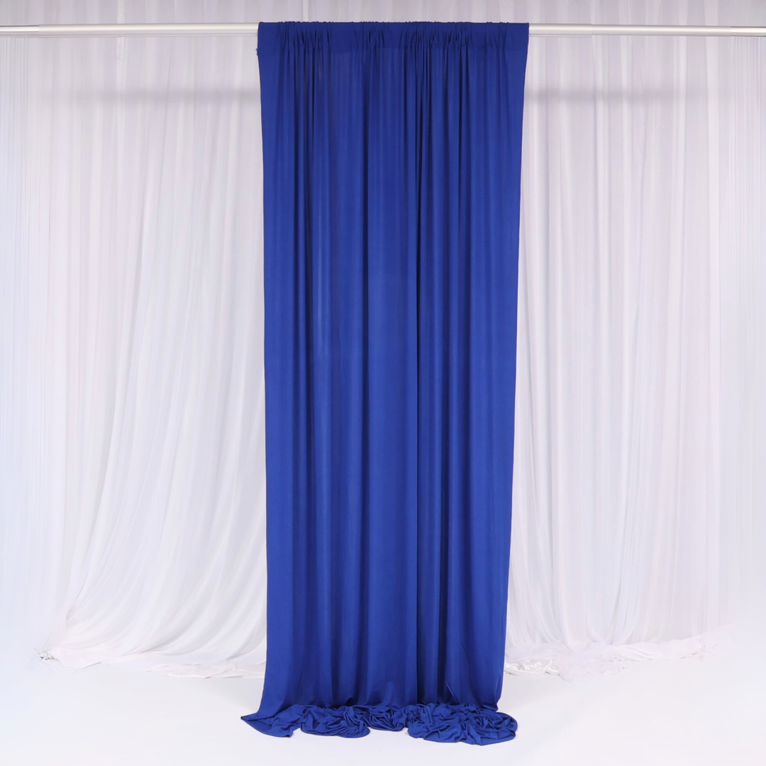 Lycra Backdrop Convertible Panels - Royal Blue (1.6x3m), single panel gathered