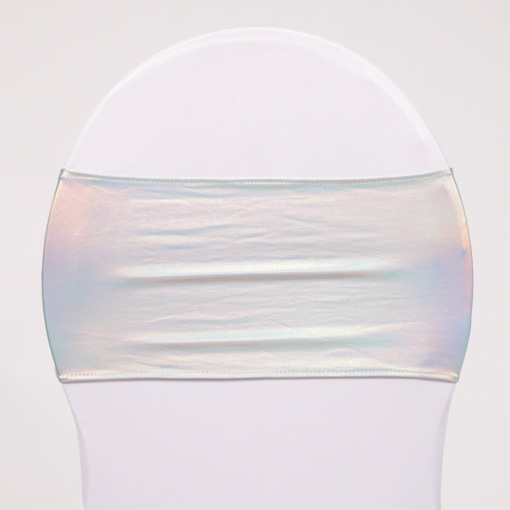 Lycra Chair Bands - Metallic Holographic, back