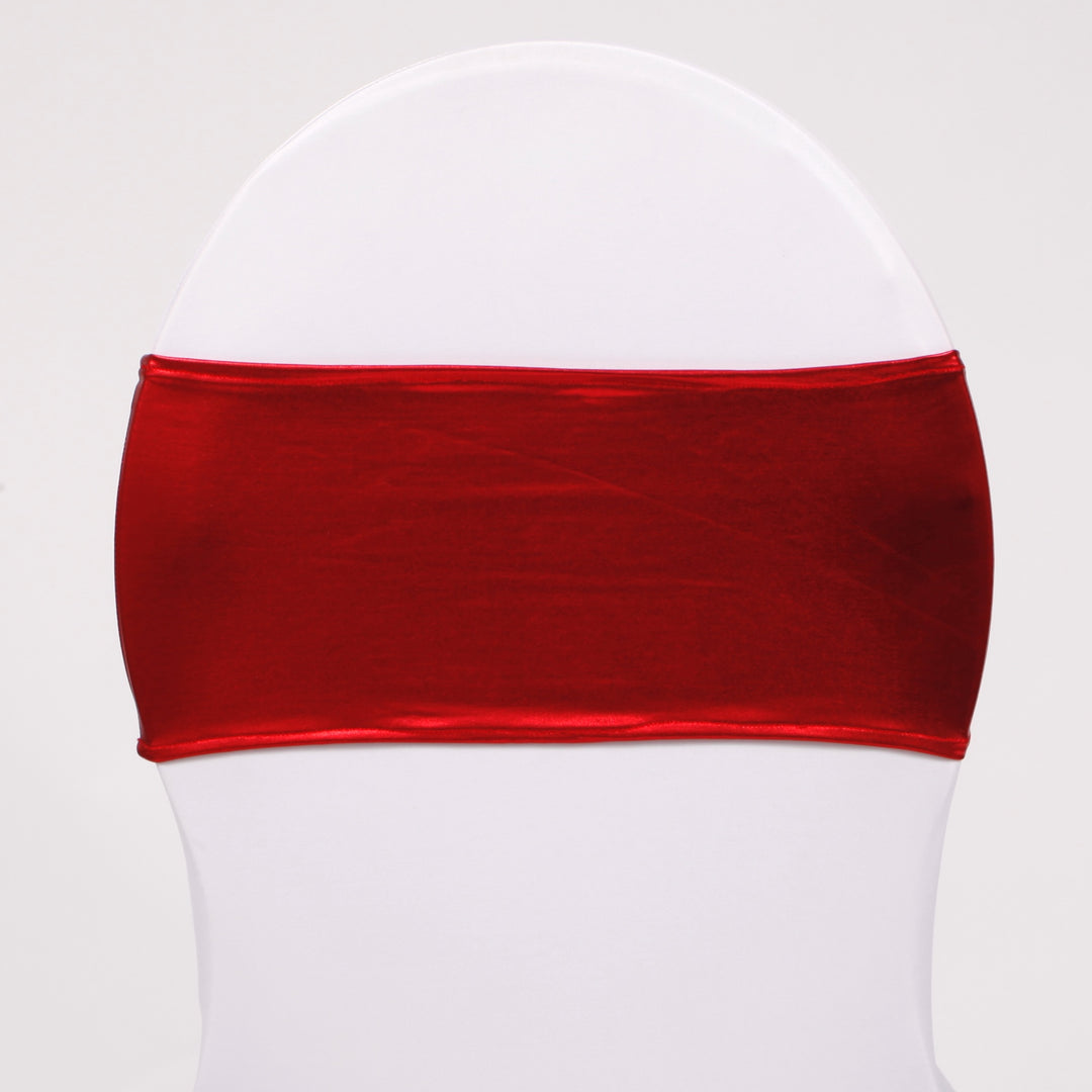 Lycra Chair Bands - Metallic Red, back