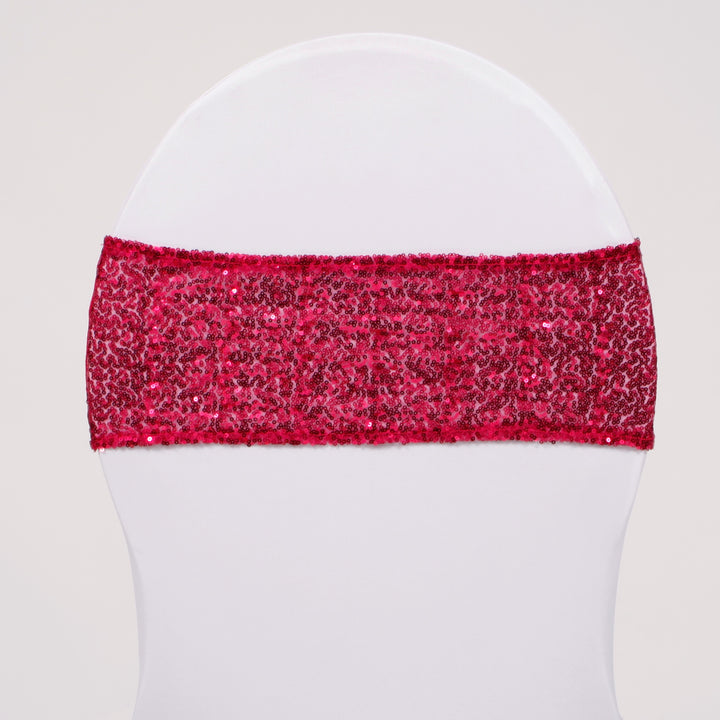 Sequin Lycra Chair Bands - Hot Pink