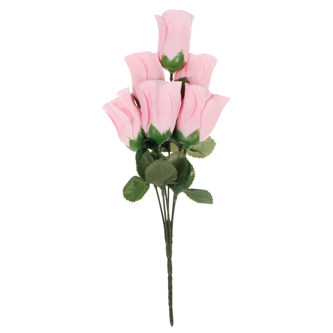 Artificial Silk Premium Rose Bud Bouquet - Pink